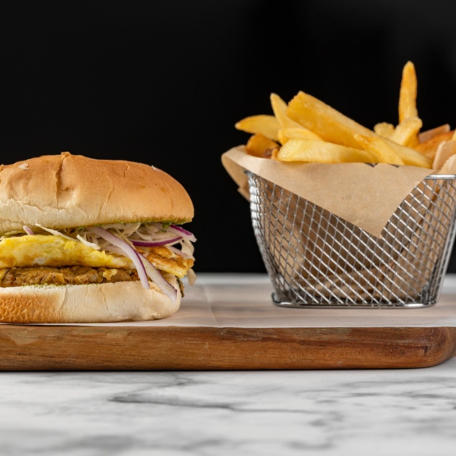 Bun Kabab Burger.