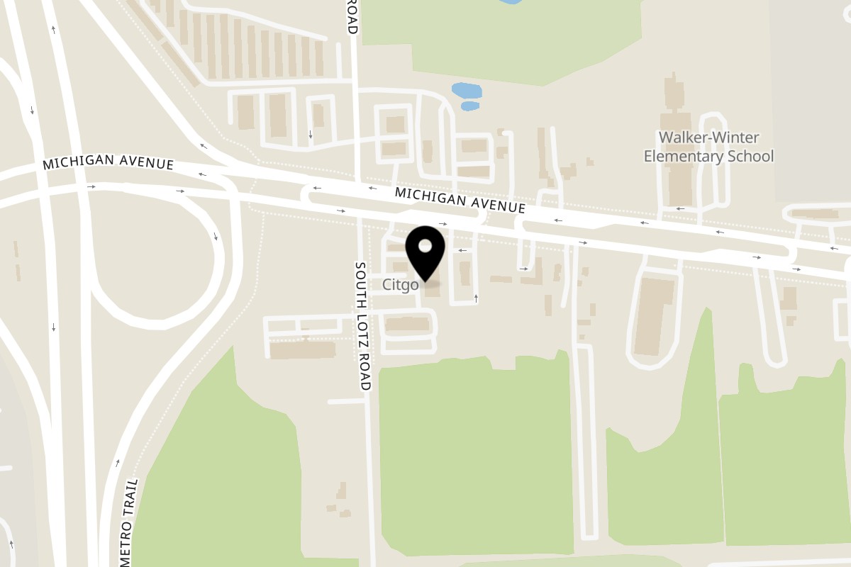 Map showing the location of BarBQNite on 40339 Michigan Ave in Canton Township